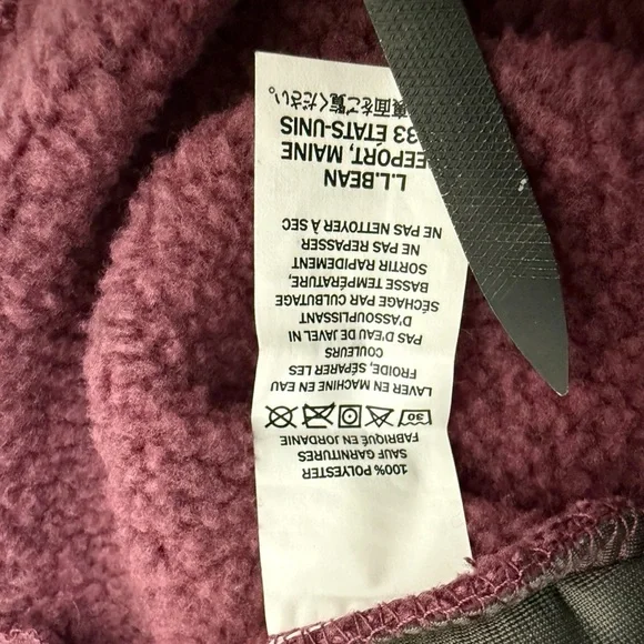 LL Bean Women’s Jacket Sweater Fleece Full-Zip XSmall Mauve Maroon Zip Pockets - Picture 2 of 9